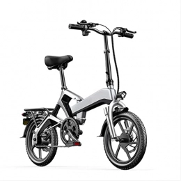 LIU Bici 400W Bike elettrica Pieghevole for Adulti Bicicletta elettrica Leggera for Adulti 48V 10Ah Batteria al Litio 16 Pollici Pneumatico Elettrico Mini Pieghevole e Bike (Colore : Light Grey)