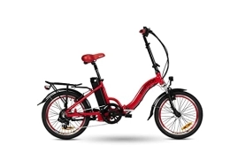 9TRANSPORT Bici elettriches 9TRANSPORT E-Bike - Bicicletta elettrica Lola pieghevole, 250 W, 25 km / h, batteria 36 V, 10 Ah, colore: rosso