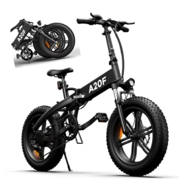 ADO Bici ADO A20F 250W Fat Tire Bicicletta Elettrica Pieghevole, 20 Pollici, con Batteria Rimovibile da 36 V / 10, 4 Ah, 25 km / h, è Adatta Per Neve, Montagna, Sabbia, Ricezione Entro 5-8 Giorni