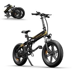 A Dece Oasis Bici ADO - Bicicletta elettrica A20F, 20 x 4, 0 pollici, pedelec e-fatbike, pieghevole, a 7 marce, cambio a catena, 250, 00 W, colore: Nero
