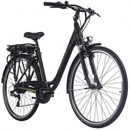 Adore Bici Adore, Bicicletta elettrica in alluminio City Pedelec Versailles 28'', 250 Watt, agli ioni di litio, 36 V / 10, 4 Ah, 7 marce Donna, nero-verde, 48 centimetri