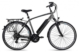 Adore Bici Adore - Bicicletta elettrica in alluminio, modello Ancona, 28", 250 W, agli ioni di litio, 36 V, 14 Ah, 504 Wh, 24 marce, colore: Grigio
