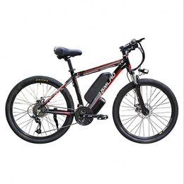 Adulti Bicicletta elettrica da 26 pollici Smart Power-Assisted Mountain bike, estraibile di grande capacità agli ioni di litio (48V 350W) 21-Speed ​​Gear, tre modalità operative,Black red