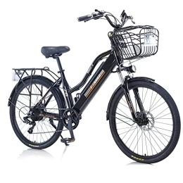 AKEZ Bici AKEZ 26'' Bicicletta elettrica per adulti e donne bicicletta elettrica per adulti, bicicletta elettrica da donna (nero)
