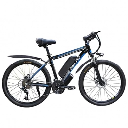 AKEZ Bici AKEZ Bicicletta elettrica da uomo, mountain bike, 26 pollici, bicicletta elettrica da donna, con batteria rimovibile da 48 V / 10 Ah, cambio Shimano a 21 velocità (Black Blue-500)