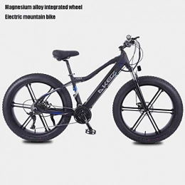 Alqn Bici Alqn Mountain bike elettrico per pneumatici grassi per adulti, bici da neve, bicicletta da crociera a 27 velocit Li-Battery da 27 Ah portatile, telaio in lega di alluminio leggero, ruote da 26 polli