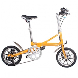 Ambm Bici elettriches Ambm Bicicletta Pieghevole da 14 Pollici Regolabile, Orange