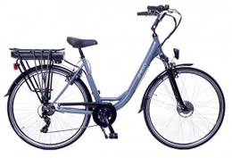 amiGO Bici elettriches Amigo E-Active - Bicicletta elettrica da donna, 28 pollici, con cambio Shimano a 7 marce, cambio a mozzo da 250 W e 13 Ah, batteria agli ioni di litio da 36 V, colore grigio opaco