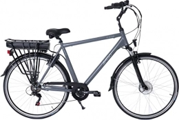 amiGO Bici elettriches Amigo E-Active - Bicicletta elettrica da uomo da 28 pollici, con cambio Shimano a 7 marce, adatta a partire da 175-185 cm, colore: grigio