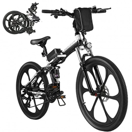 Ancheer Bici elettriches ANCHEER 26" Bicicletta elettrica pieghevole Mountain bike Sedile regolabile Bicicletta elettrica Batteria al litio 36V / 8AH Sistema di trasmissione a 21 velocità Carico massimo: 120 kg (Nero)