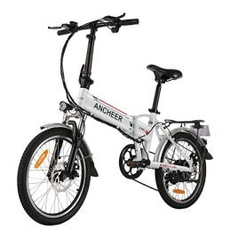 Ancheer Bici ANCHEER ### Am001908_w_EU, Biciclette Elettriche Unisex-Adulto, Bianco, 20 pulgadas