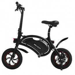 Ancheer - Bici elettrica pieghevole con struttura 30,5cm, e-bike, scooter elettrico con range 19,3km, struttura pieghevole, impostazioni velocit tramite app, colore nero, 12'' Black (36V/4.4AH)