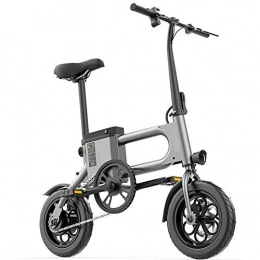 AOLI Bici elettriches AOLI Folding Bike elettrico, Luminum telaio in lega a due ruote Mini Pedale auto elettrica ultra leggero scooter, con 12Inch Wheels Velocità massima 25 km / h, Grigio