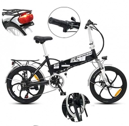 Archer Bici elettriches Archer - Bicicletta elettrica pieghevole, 48 V, 350 W, motore ad alte prestazioni, con diverse modalità di guida, luce posteriore rossa, nero