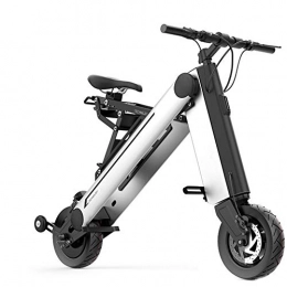 XMIMI Bici elettriches Argento elettrico pieghevole a 10 pollici 45KM del motorino portatile della bicicletta del motorino della bicicletta della batteria al litio per adulti della piccola automobile elettrica pieghevole