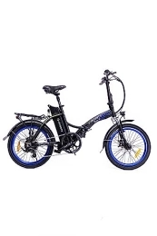 Argento Bici Argento Piuma+, Bicicletta elettrica da Città Pieghevole Unisex Adulto, Blu, 42