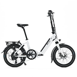 AsVIVA Bici elettriches AsVIVA E-bike B13 bici ripiegabile elettrica con batteria Samsung 36V 15, 6Ah | Bici pieghevole 20" con deragliatore Shimano a 7 marce, motore posteriore Bafang, freni a disco | Bicicletta bianco