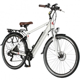 AsVIVA Bici elettriches AsVIVA E-Bike Bici da Trekking B15-H - 28" City Bike | Batteria a Celle Samsung da 36V 14, 5Ah | Cambio Shimano a 21 Marce, Motore Posteriore da 250W, Bicicletta elettrica Bianco / Grigio Unisex