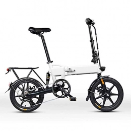 AYHa Bici elettriches AYHa Pieghevole bici elettrica, 250W 16 pollici per adulti Viaggi bicicletta elettrica con rimovibile 36V 7.5Ah / doppio disco 10.5Ah agli ioni di litio a 6 marce Freni con Rear Seat, 7.5Ah