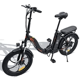 Azkoeesy Bici elettriches Azkoeesy F20 Bicicletta elettrica pieghevole con batteria da 36 V 15 AH per pendolari, bicicletta pieghevole da 20 pollici, da uomo e da donna, 250 W (nero # 20 pollici)
