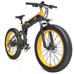 Bezior Bici elettriches Bezior Bici Elettrica X1000 da 26 Pollici Mountain Bike Elettrica per Adulti 48 V, Bicicletta Uomo Shimano 7 Velocità, Giallo