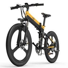 Bezior Bici elettriches Bezior Bici Elettrica X500 YTL da 26 Pollici Mountain Bike Elettrica per Adulti 48 V, Bicicletta Uomo Shimano 7 Velocità, Giallo