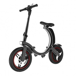 BGLMX Bici elettriches BGLMX 14 in E-Bike Bici elettriche pendolari con Design Pieghevole Tipo C, Adulti Ebike per City Bike Ciclismo su Strada, Motore da 250 W 36 V 5, 2 Ah, Batteria al Litio Rimovibile, Nero, 25 km