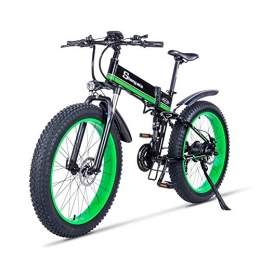 LIU Bici Bici da Spiaggia elettrica Ebike 1000W Motoslitta aiutando Mountain Bike Bici Fuoristrada Roller Bike Fury Lithiu Power, Verde