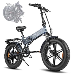 BiiKoon Bici elettriches Bici elettrica 20" Fat Tire Electric Bike for Adulti Biciclette elettriche Pieghevoli con Batteria al Litio Rimovibile 48V 13Ah, Mountain Ebike Shimano Gear 7-Speed (Color : Gray)
