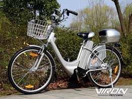 Viron Bici Bici elettrica, 250 W, 36 V, 66 cm – Pedelec bicicletta con motore citybike, Silber