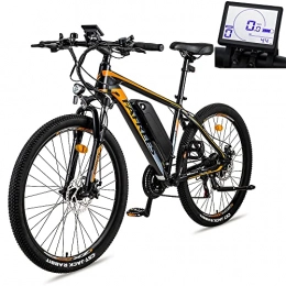 HFRYPShop Bici elettriches Bici Elettrica 250W Mountain Bike Elettrica per 26 Pollici, Batteria Rimovibile 36V / 10.4AH, Shimano 21 velocità, Fino a 25 km / h, 40-90 km (black)