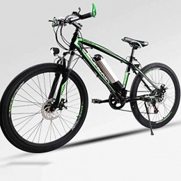LLLQQQ Bici elettriches Bici elettrica, 26" Mountain Bike per Adulti, all Terrain Biciclette, 30 km / H Safe Speed ?100 km Endurance Rimovibile agli ioni di Litio, Smart-Bici, Green a1