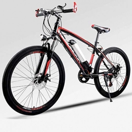LLLQQQ Bici elettriches Bici elettrica, 26" Mountain Bike per Adulti, all Terrain Biciclette, 30 km / H Safe Speed ?100 km Endurance Rimovibile agli ioni di Litio, Smart-Bici, Red a1