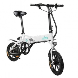 AZUNX Bici elettriches Bici Elettrica, Bicicletta Elettrica Pieghevole Leggera in lega di Alluminio con Grande Capacità Catteria Agli Ioni di Litio Gonfiabile Gomma 7.8Ah - Bianco