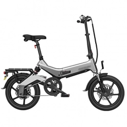 LJMG Bici Bici elettrica Bicicletta Elettrica Pieghevole per Adulti, Bicicletta Elettrica da 16 '' da 250 W con Batteria agli Ioni di Litio Rimovibile da 36 V 7, 5 Ah (Color : Gray, Size : 140 * 110cm)