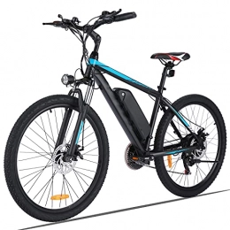 Winice Bici elettriches Bici elettrica da 26 pollici / mountain bike elettrica, bici elettrica per adulti con motore da 250 W e batteria agli ioni di litio da 36 V 10.4Ah, cambio Shimano a 21 velocità