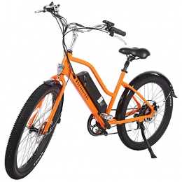 Yunqi Bici elettriches Bici elettrica, e-bici, 250W, 36v 10Ah, 26" x 2.35, da montagna, spiaggia, neve, 2017, sospensione extra, motore a ingranaggi, di qualità Premium (arancione)
