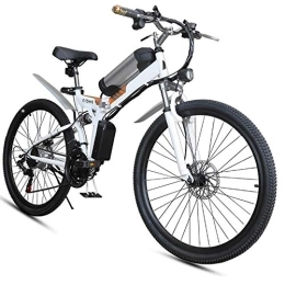 D&XQX Bici elettriches Bici elettrica, elettrico pieghevole Mountain bike, 26 * 4Inch Fat Tire Moto 7 costi ebikes per gli adulti con ibrida della luce anteriore LED doppio freno a disco della bicicletta 36V / 8AH, Bianca