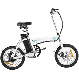 WMLD Bici Bici elettrica Fat Bike Bike elettrica Pieghevole for Le Donne 250W Bicicletta elettrica Leggera 36V 8Ah Batteria agli ioni di Litio Brake Brake Ebike (Colore : White)