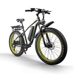 Vikzche Q Bici Bici elettrica M980 1OOO W e-bike 48V 17Ah batteria al litio MTB 26 pollici 4.0 Fat Tire Mountain Bike elettrica per aldult Uomini (verde))