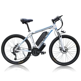TAOCI Bici Bici Elettrica per adulti, 26-Zoll e-MTB con Batteria Rimovibile 48V 13Ah, Shimano Cambio a 21 Velocità, 3 - Modalità di Guida, Mountain Ebike per viaggi pendolari (white blue)