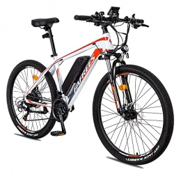 APIWO Bici elettriches Bici elettrica per adulti, Bicicletta elettrica di montagna con portapacchi posteriore, Batteria rimovibile 36V 10Ah, Motore 250W 21 velocità City Bike pendolarismo (bianco)