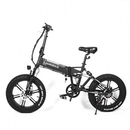 Ti-Fa Bici Bici elettrica per Adulti Femmina / Maschio Pieghevole 48V 500W 10AH 20 x 4.0 Pollici Fat Tire 7 velocità per la Mountain Bike Neve Moto, Argento