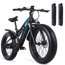 Kinsella Bici elettriches Bici elettrica per adulti Full suspension Biciclette Elettriche 26* 4 "Fat Tire Mountain Bike, 2 × 48 V 17 Ah Batteria al Litio, freni a disco idraulici | Kinsalle MX03