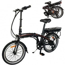 CM67 Bici Bici Elettrica Pieghevole 20' per Adulti Nero, Velocit Massima 25km / h Autonomia 45-55km 250W Batteria 36V 13Ah 468Wh Bicicletta Per Adulti E Adolescenti Carico massimo: 120 kg