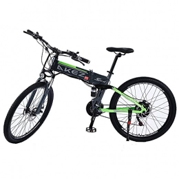 WRJY Bici Bici elettrica pieghevole da 27, 5 pollici per adulti 500W 48V 9AH bicicletta elettriche con Shimano 21 velocità 40KM / H E-Bike MTB Max 60KM Gamma 3 modalità di lavoro Green