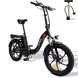 Fafrees Bici elettriches Bici elettrica pieghevole F20, batteria 36V 15Ah, pneumatici grassi 20 "* 3.0, 25 km / h max, 250 W, Shimano 7 velocità - Nero