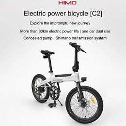 gaeruite Bici bici elettrica pieghevole gaeruite con luce anteriore a LED per adulto, bicicletta elettrica ciclomotore HIMO C20, E-bike Shimano Speed, bicicletta elettrica pieghevole 36V 10Ah
