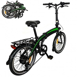 CM67 Bici Bici elettrica Velocità massima di guida 25 km / h Display LCD della batteria agli ioni di litio Biciclette elettriche Pieghevole Bike Dimensioni pneumatici 20 pollici Nero