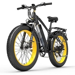 N\F Bici elettriches Bici elettrica XC400 da 26 pollici, bici da neve con pneumatici larghi 4.0, mountain bike per adulti, freno idraulico (giallo, 15Ah)